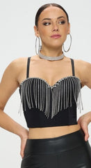 Rhinestone Fringe Bustier